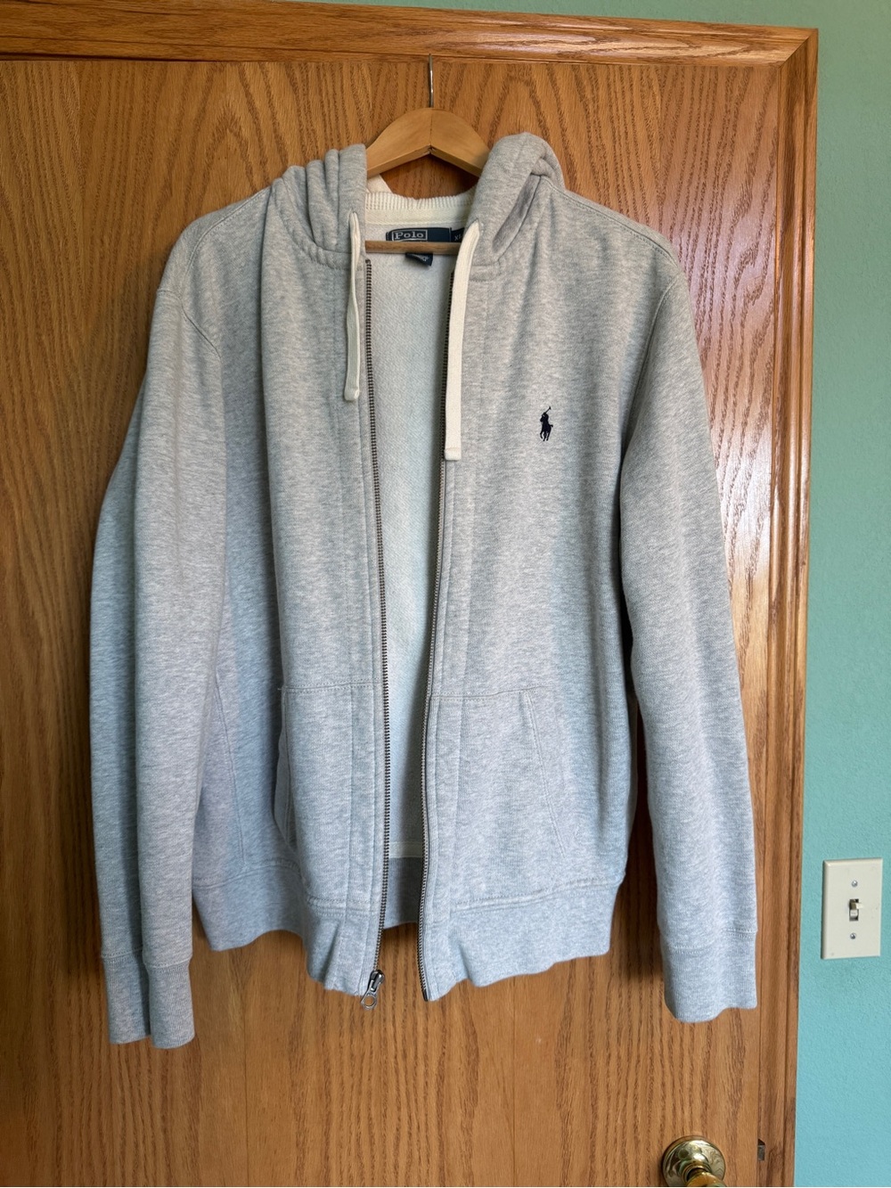 Polo Ralph Lauren Light Gray Full-Zip Hoodie Sweater